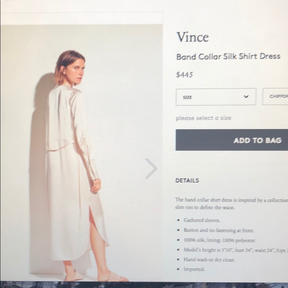 VINCE SILK DRESS OPEN TO OFFERS